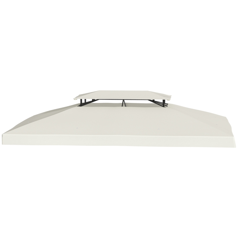 Outsunny Acoperiș de Înlocuire 4x3 m pentru Pergolă Acoperiș de Rezervă pentru Pavilion cu 2 Nivele Respirabil cu 8 Orificii de Drenaj pentru Exterior  Bej