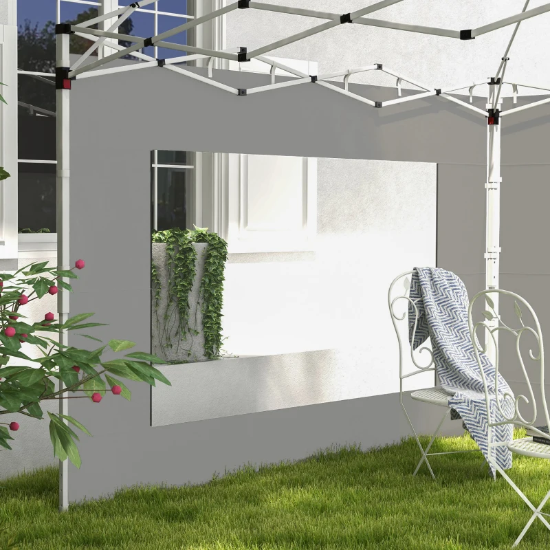 Outsunny Set de 2 laterale de cort, barnum 295x195 cm, Panouri de schimb din material pentru pergolă de 6x3 sau 3x3 m, gri