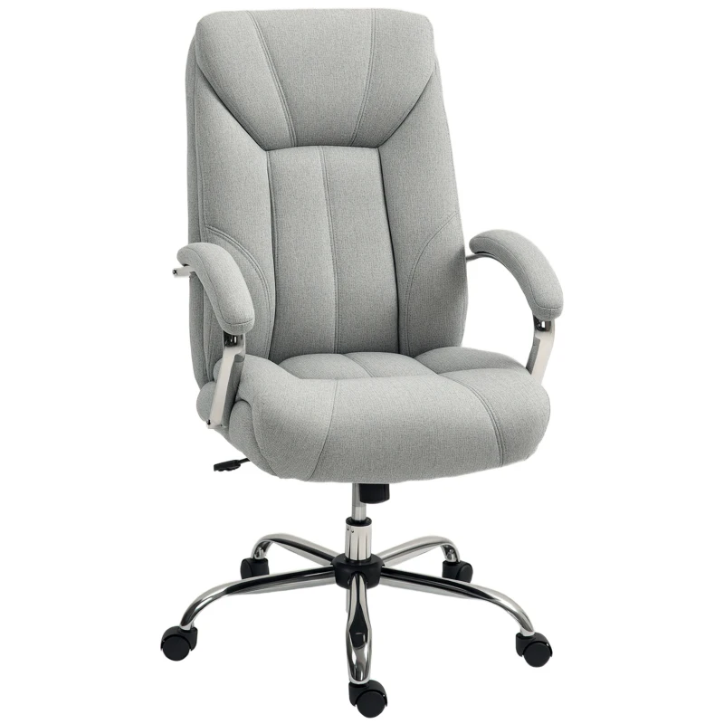 Vinsetto Scaun de birou ergonomic, spatar inalt, husa de respirabil, inaltime ajustabila, Gri