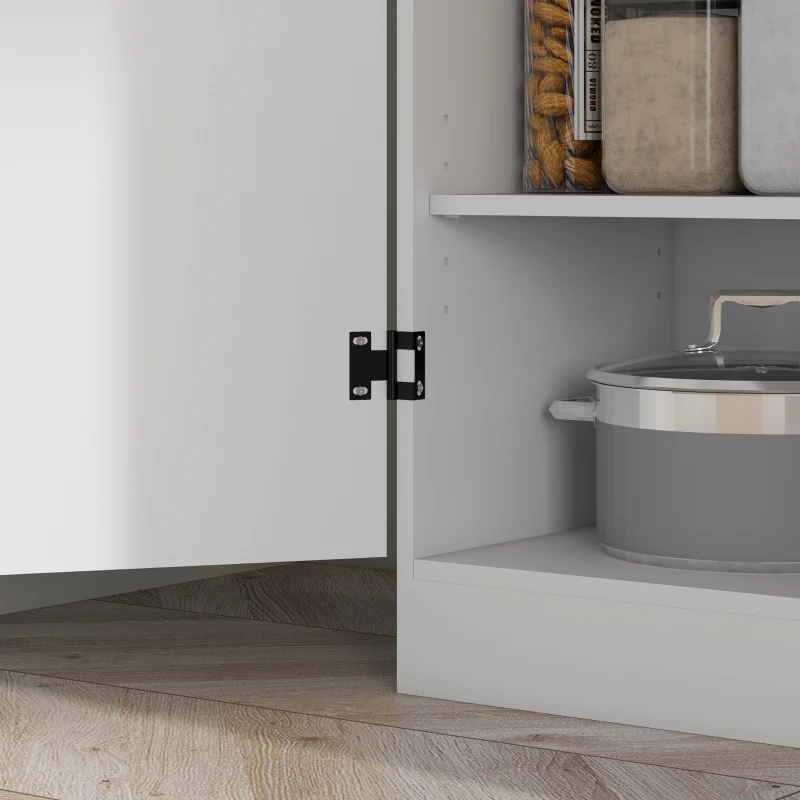 HOMCOM Armoire de cuisine buffet de salle à manger cu 4 uşi 6 rafturi de depozitare stil modern 76 x 40 x 177 cm alb