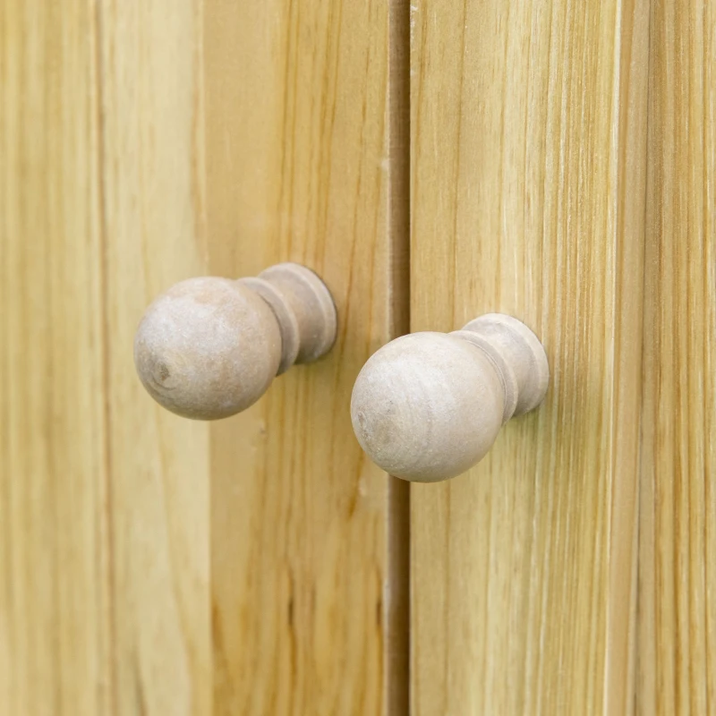 Outsunny Dulap de grădină din lemn masiv cu tavă metalică galvanizată, 80 x 45 x 92 cm, lemn natural