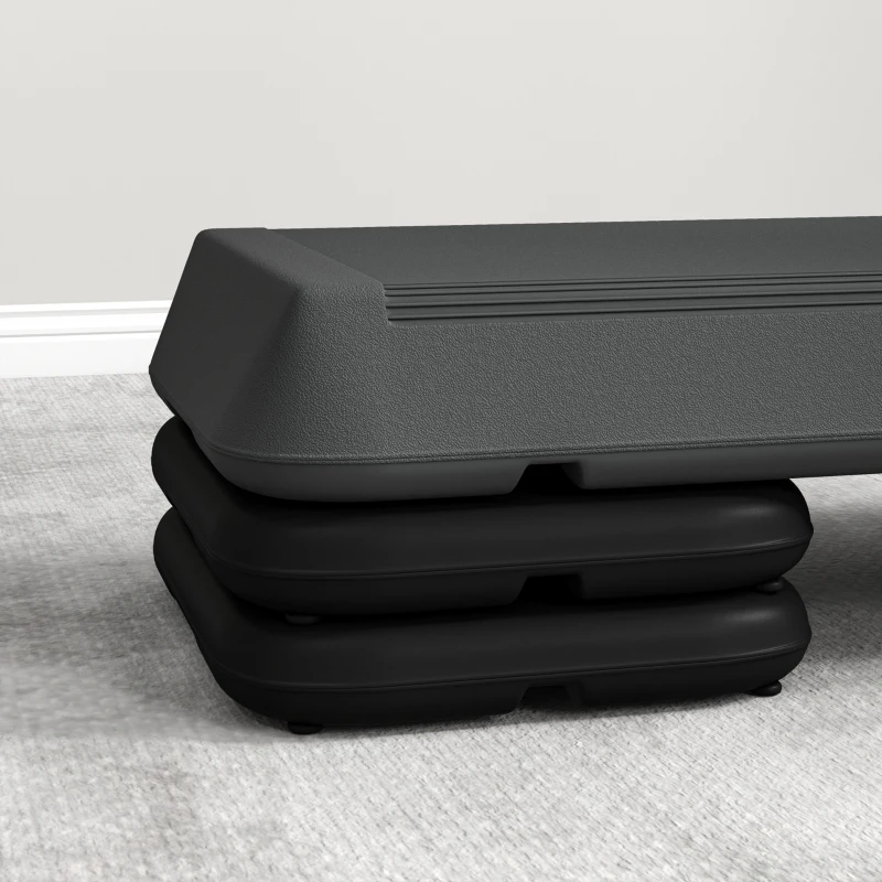 SPORTNOW Stepper aerobic fitness înălțime reglabilă 3 nivele 10/15/20 cm suprafață antiderapantă plastic, gri
