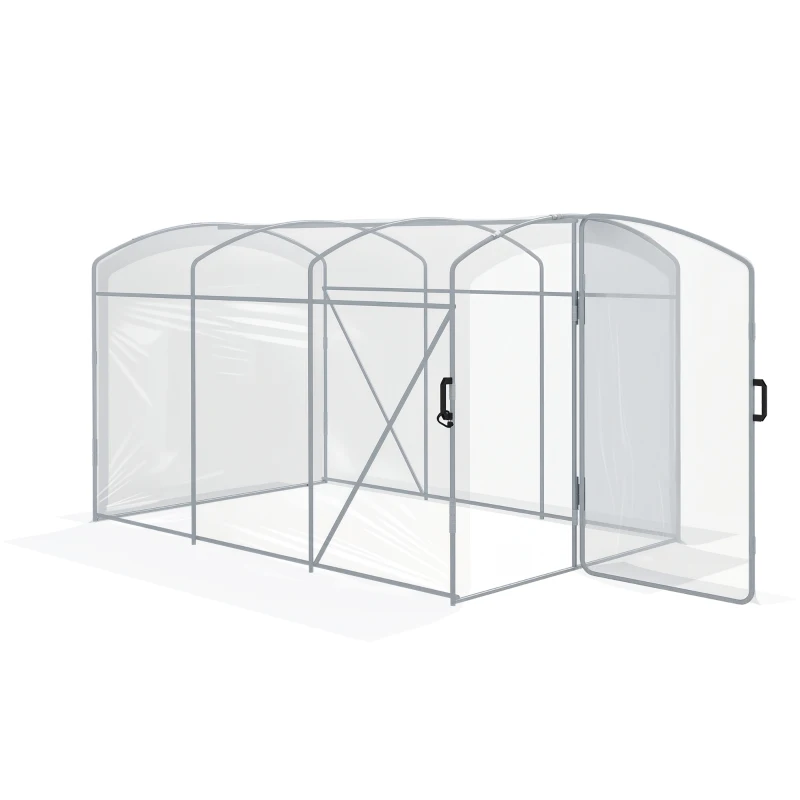 Outsunny Solariu de tunel, acoperit cu folie transparentă, cadru de oțel galvanizat, 3 x 2 x 2m