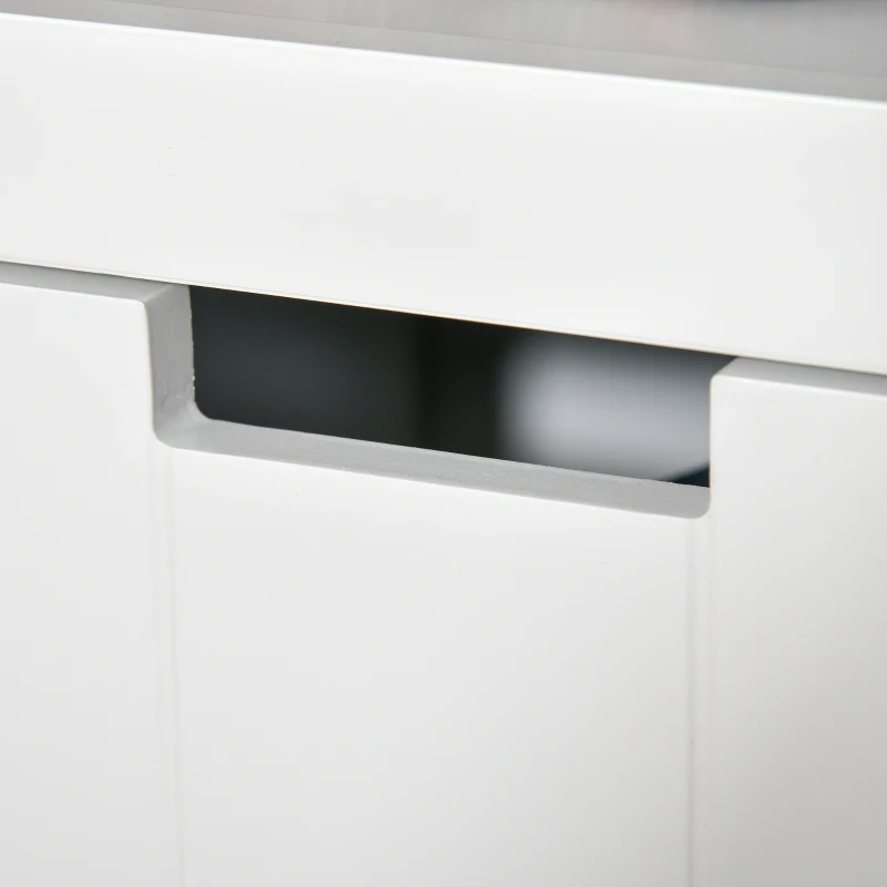 HOMCOM Bufet de Salon cu 3 Sertare Mobilizabile și Rafturi Deschise pentru Cărți Jucării 102x33x61,5 cm Alb