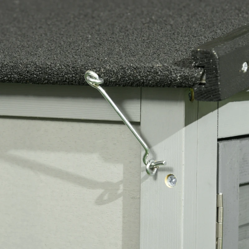 PawHut Coteț de sol cu cuib de iepure și rampă, spațiu de joacă de exterior 150 x 52 x 68 cm gri