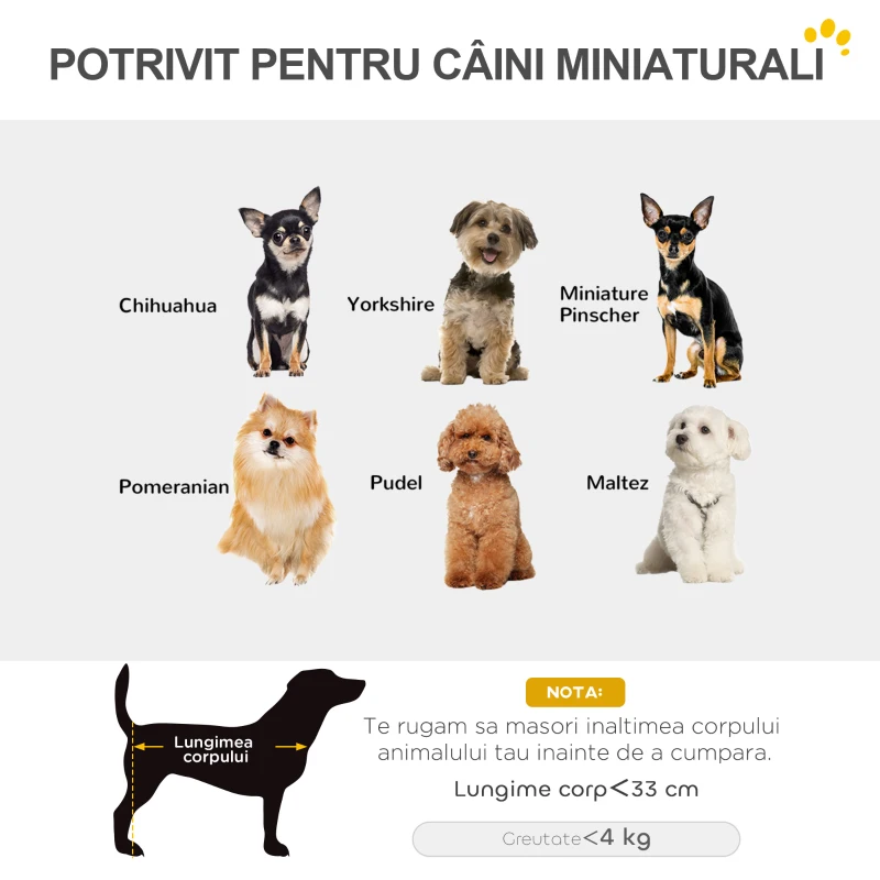 PawHut Cărucior Pliabil pentru Câini de Talie Mică cu Intrare la 45°, Geantă și Pernă, 53x45x28 cm, Albastru