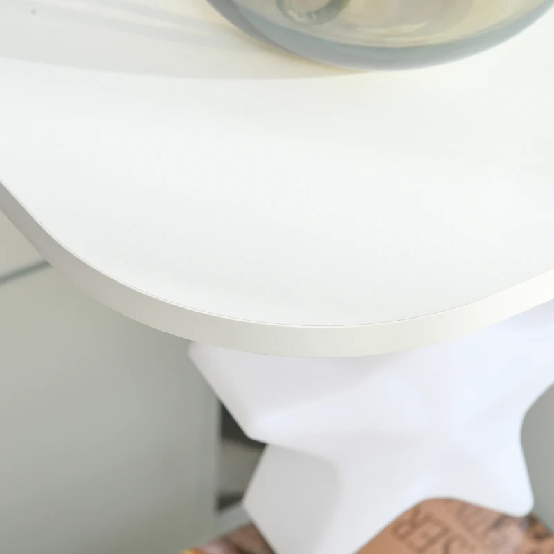 HOMCOM Masă de cafea accesoriu gheridon design contemporan capăt de canapea raft sticlă securizată alb