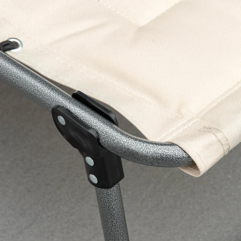 Outsunny Şezlong, Şezlong de grădină pliabil, cu pernă, spătar reglabil, Material Oxford, 188 x 57 x 30 cm, Bej