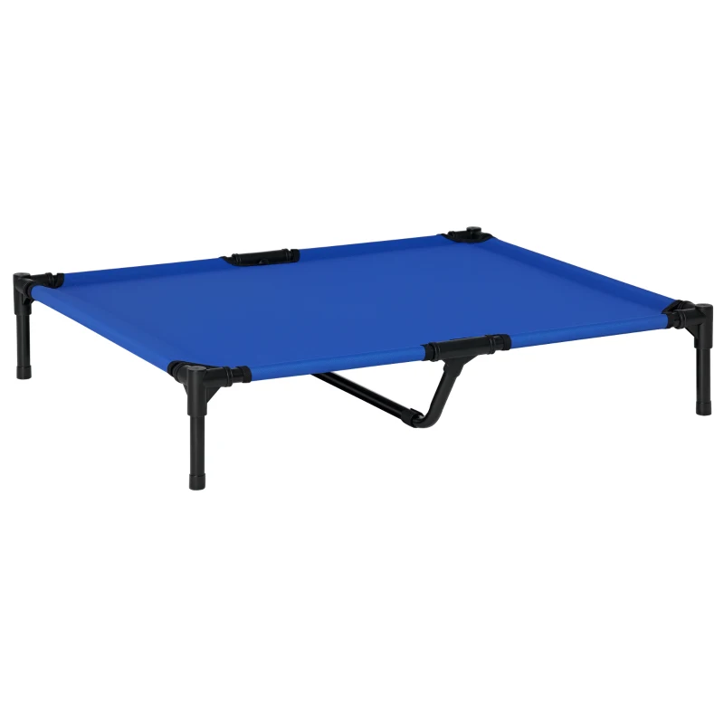 PawHut Pat ridicat pentru câine pat ridicat răcoritor pentru câine material Oxford sac de transport inclus 92 x 76 x 18 cm albastru