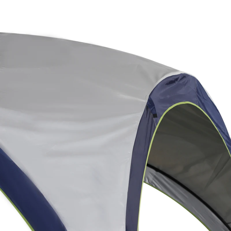 Outsunny Pavilion grădină Gartenzelt cort de petrecere cort de soare rezistent la intemperii, stalp metal + poliester crem + albastru 4 x 4 x 2,5 m