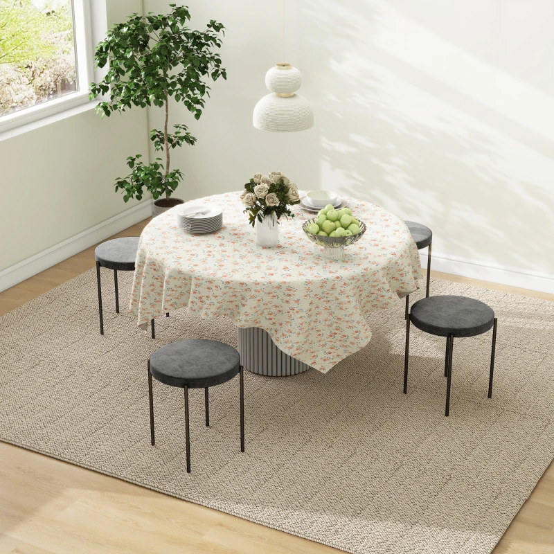 HOMCOM Set de 4 taburete de bucătărie, empilabile, stil catifea, până la 100 kg, cadru din oțel, 41,5 x 41,5 x 46 cm, Gri închis