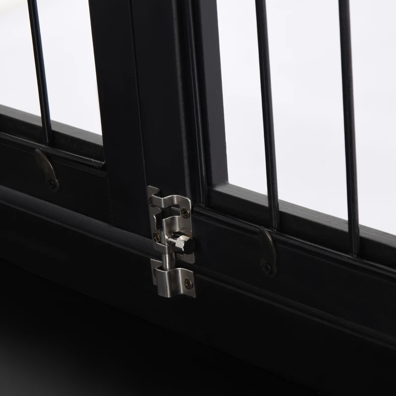 PawHut Cușcă pentru câine animale cușcă din MDF clasa E1 3 uși cu siguranță max. 30 Kg dim. 81L x 58l x 66Î cm negru