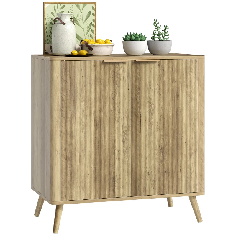 HOMCOM Bufet sufragerie mobilier de depozitare cu dulap cu 2 uși și raft reglabil, 77 x 40 x 81 cm, aspect lemn