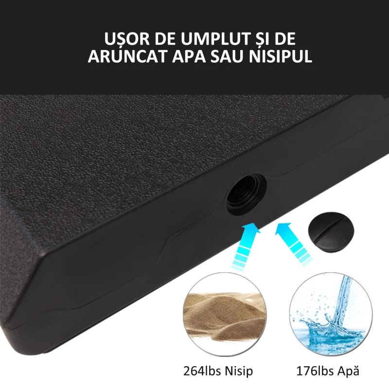 Outsunny Baza pentru Umbrela cu Brat din 4 Piese, Postament