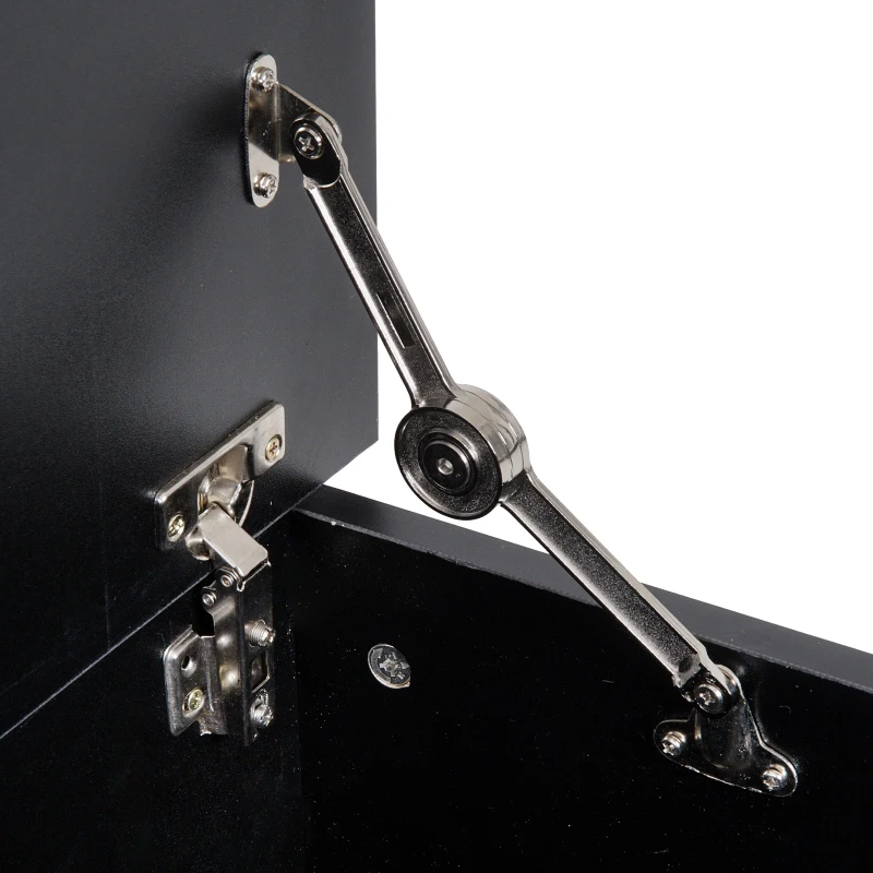 HOMCOM Cutie de depozitare cutie pentru jucării cu capacitate mare de depozitare și balamaua blocată din lemn 100 x 40 x 40 cm negru