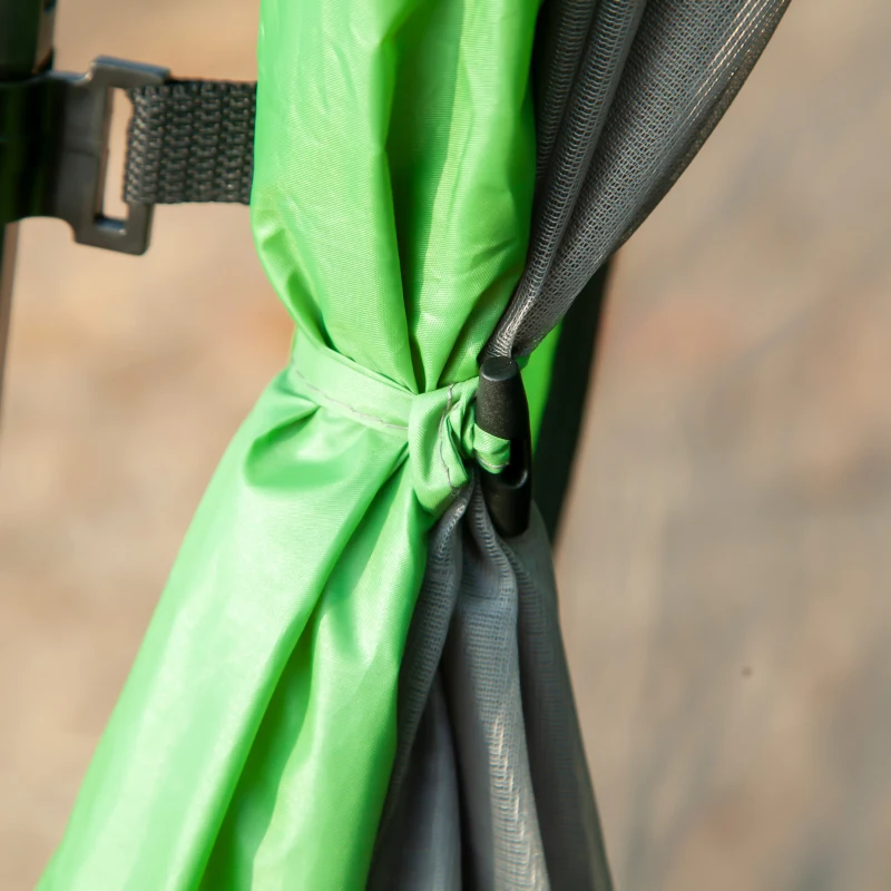 Outsunny Cort de Camping pentru 6 Persoane Cort de Familie Cort de Cupolă Piele ecologică 2000mm instalare ușoară pentru tabere trekking festival oțel fibre de sticlă verde 320 x 320 x 180 cm