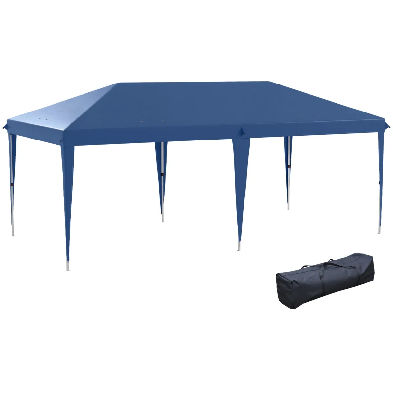 Outsunny Tonelă de grădină tonelă pliabilă pop-up sac inclus oțel epoxid Oxford înaltă densitate 6 x 3 m bleu