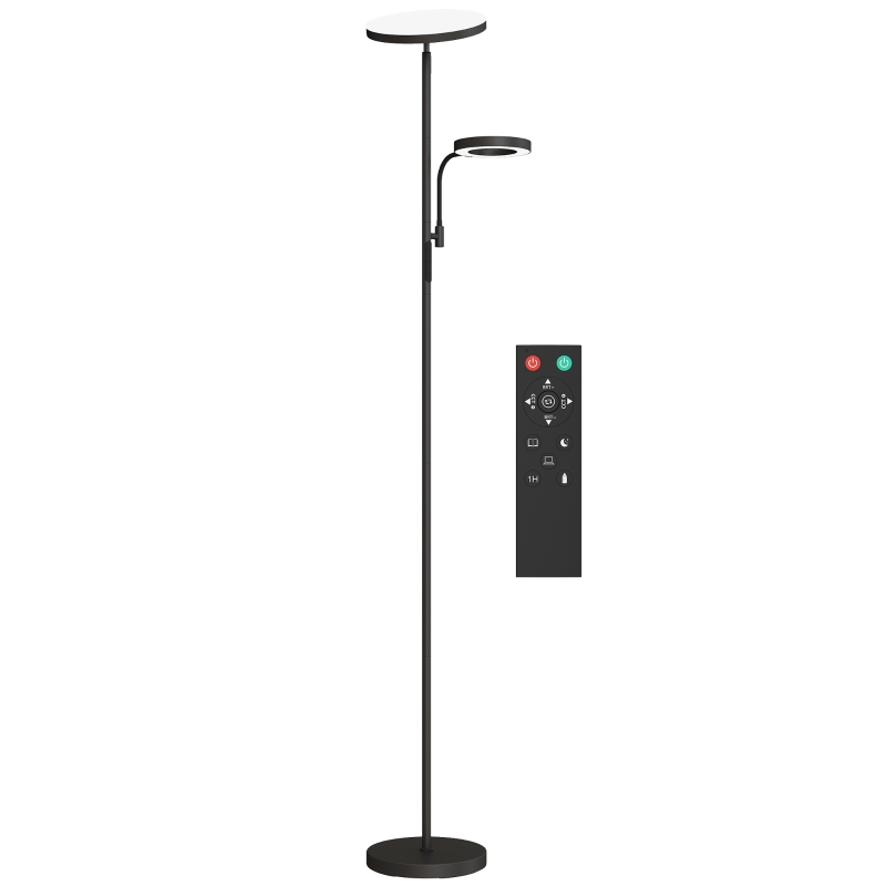 HOMCOM Lampadar LED 42W reglabil 2700K-6500K 4 culori variere continua, 4 moduri scena, telecomanda si control tactil