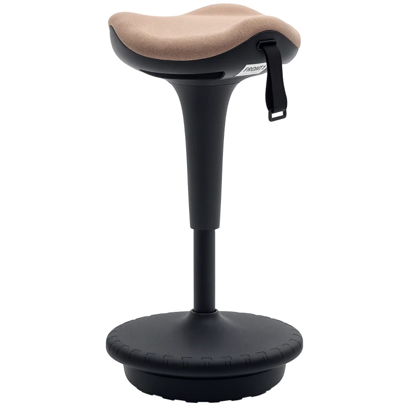 HOMCOM Scaun de echilibru, șezut mobil, rotativ, reglabil în înălțime, ergonomic, 34 x 34 x 68,5-83,5 cm, Maro