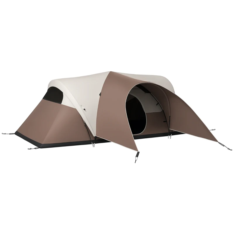 Outsunny Cort de camping pentru familie 5-6 persoane impermeabil, ușor, ventilat cu sac de transport, 550 x 300 x 198 cm