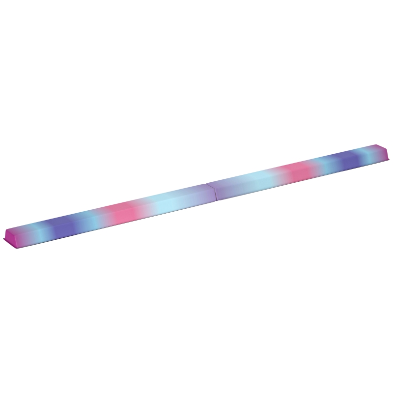SPORTNOW Poutre de gymnastique pliable fond antidérapant, poignée de transport, 236 x 10/15 x 6,5 cm multicolore