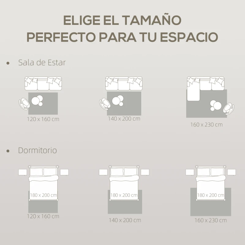 HOMCOM Alfombra Salón 160x230 cm Lavable en Lavadora Pelo Largo Estilo Moderno Tapete para Sala de Estar Dormitorio Crema