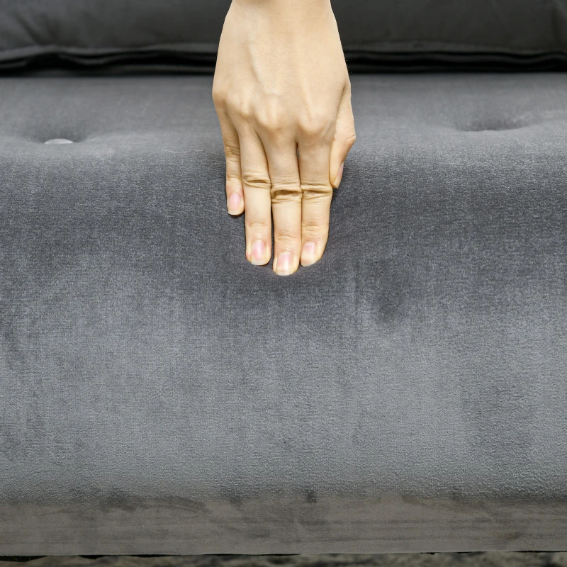 HOMCOM Fotoliu 2 în 1, Fotoliu de Relaxare, Pat de Oaspeți, 72 cm x 78 cm x 79 cm, Gri