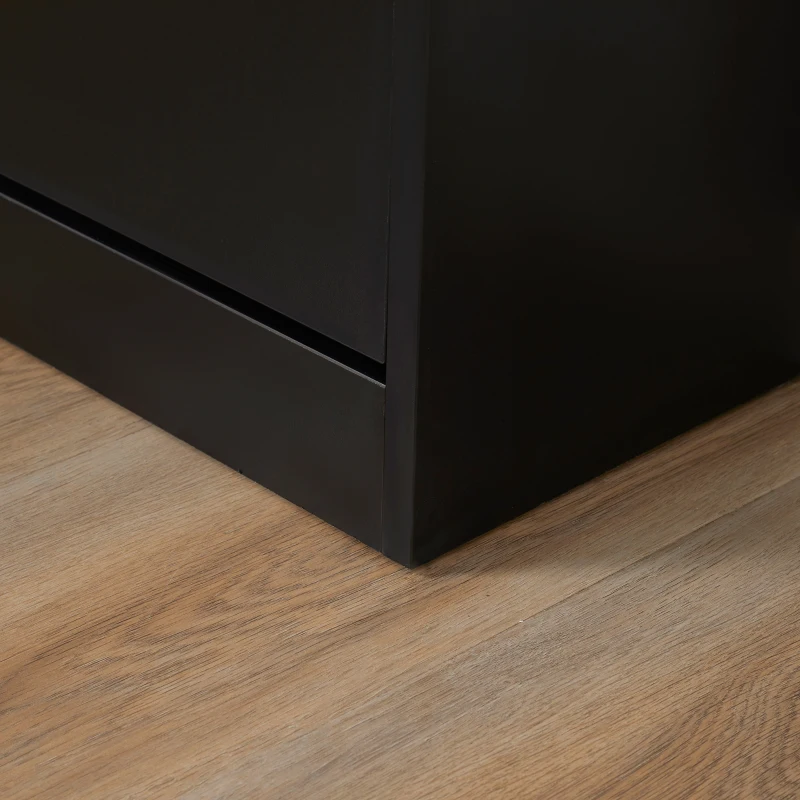 HOMCOM Dulap de Pantofi Mobilier Scară dim. 60L x 24l x 80H cm 2 Uși Batante Negru