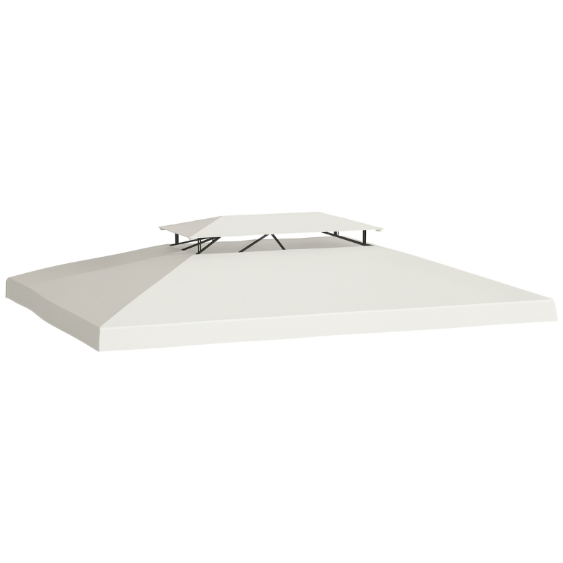 Outsunny Acoperiș de Înlocuire 4x3 m pentru Pergolă Acoperiș de Rezervă pentru Pavilion cu 2 Nivele Respirabil cu 8 Orificii de Drenaj pentru Exterior  Bej