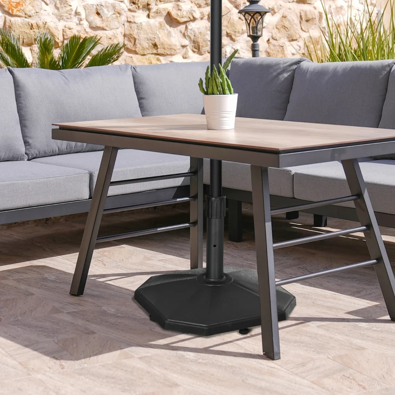 Outsunny Suport de umbrela baza de umbrela din polietilena pentru suport Ø 32, 34 si 38 mm - 46 x 46 x 39 cm negru