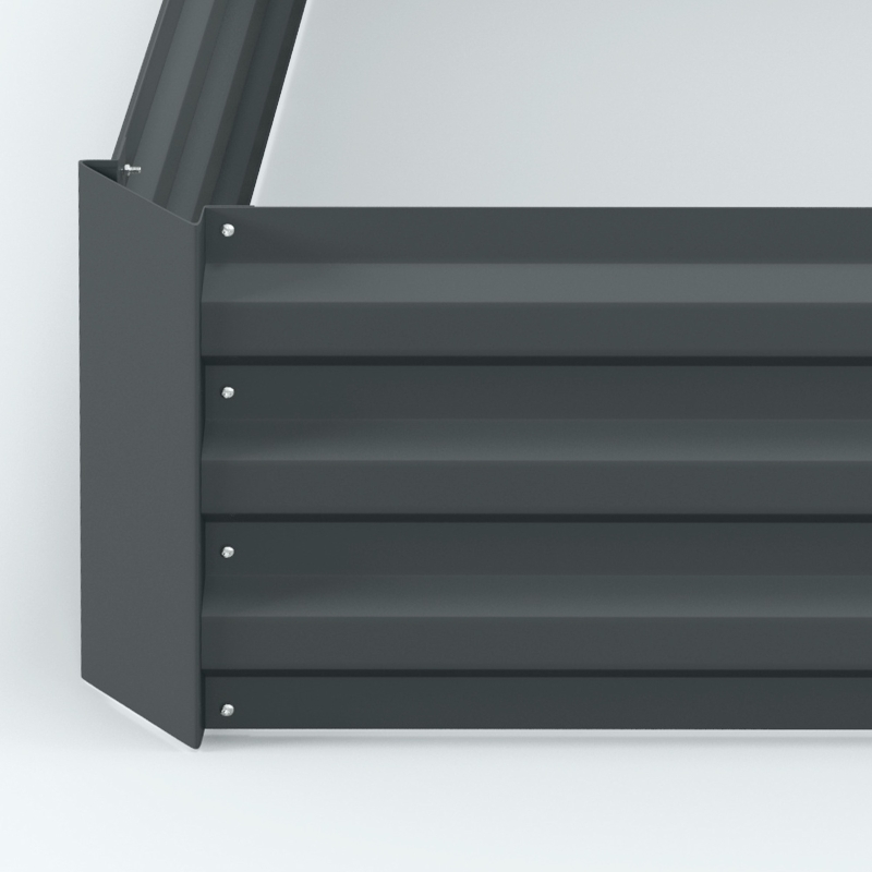 Outsunny Lot de 2 grădini pătrate de grădină dimensiune 100L x 100l x 30H cm oțel ondulat verde