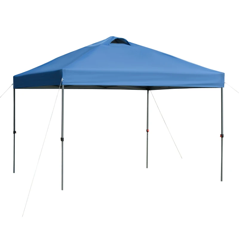 Outsunny Pavilion de gradina, pavilion pliabil, cort festiv, cort de gradina inclusiv cuie, franghii, tesatura Oxford, 2,95 x 2,95 x 2,64 m, Albastru