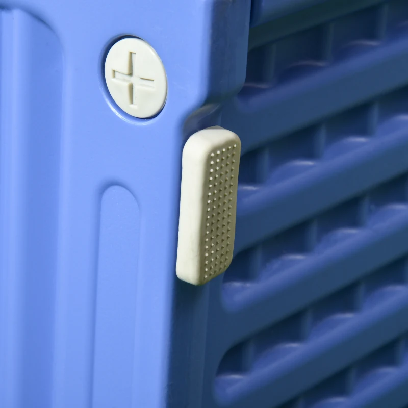 PawHut Niche pentru câini exterioară din plastic casă pentru câini cu guri de ventilație albastru și alb