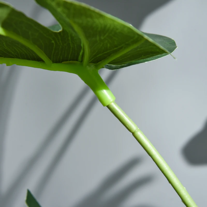 Outsunny Plante artificiale model Monstera cu 21 de frunze în ghiveci de ciment, interior sau exterior, dim. Ø16 x 100H cm