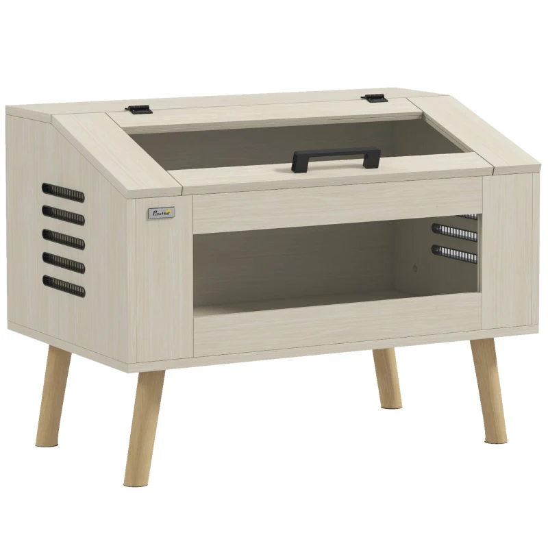 PawHut Terariu pentru reptile, vivariu pentru șerpi 111 litri cu ferestre din sticlă rezistentă, capac, 80 x 50 x 60 cm