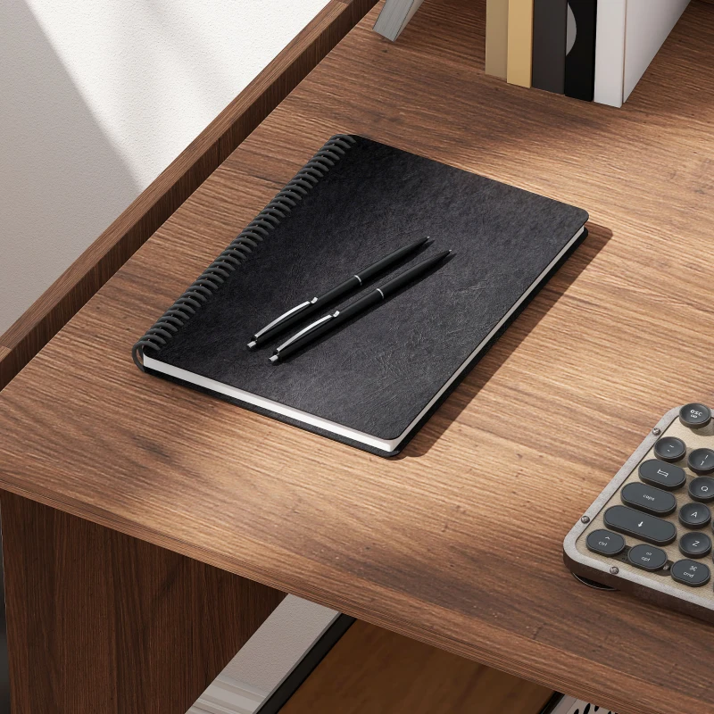 HOMCOM Birou pliant masă de calculator 2 aripi pliabile pentru 2 monitoare, pentru cameră, spații mici, 170 x 58 x 78 cm nuc