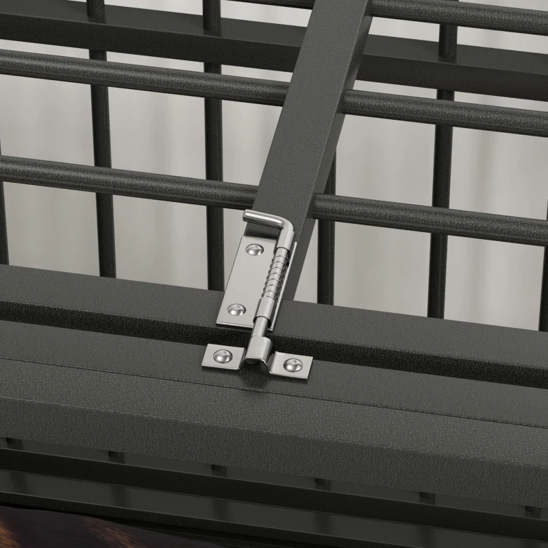 PawHut Cusca pentru câini, Cușca pentru animale de companie, incl. tavă detașabilă, blocare, roți universale, 94 cm x 58 cm x 78 cm, Negru