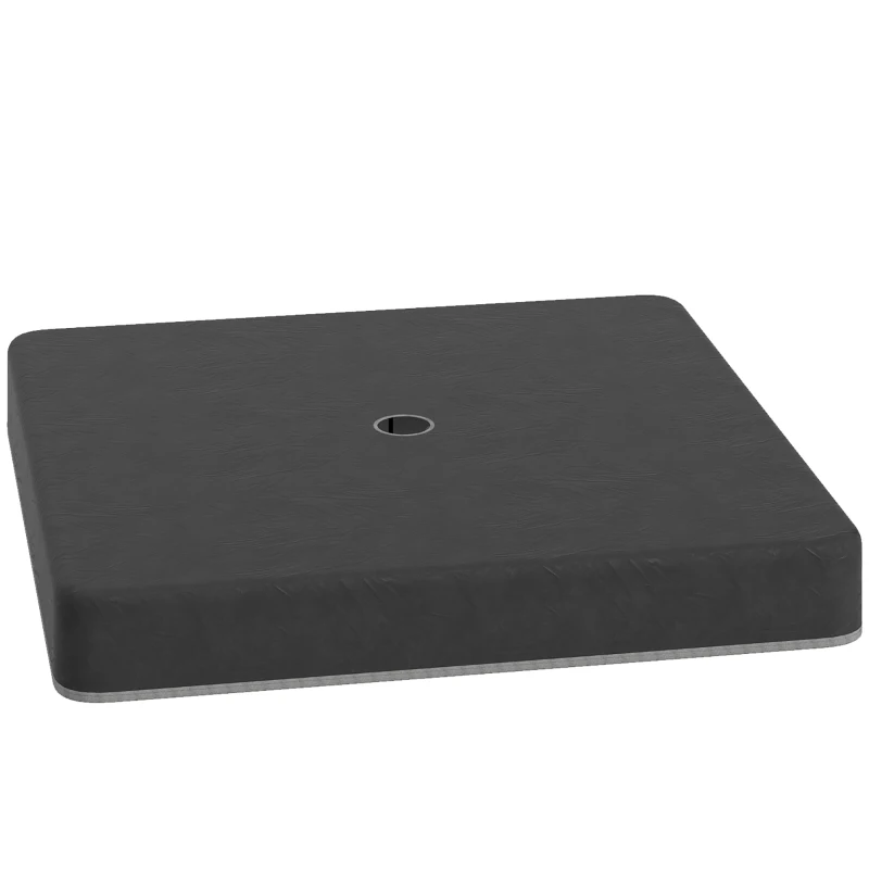 Outsunny Greutăți de bază pentru suport de umbrelă de soare, Impermeabil, umplut cu nisip, Plastic, 89L x 89B x 10,5Î cm, Negru