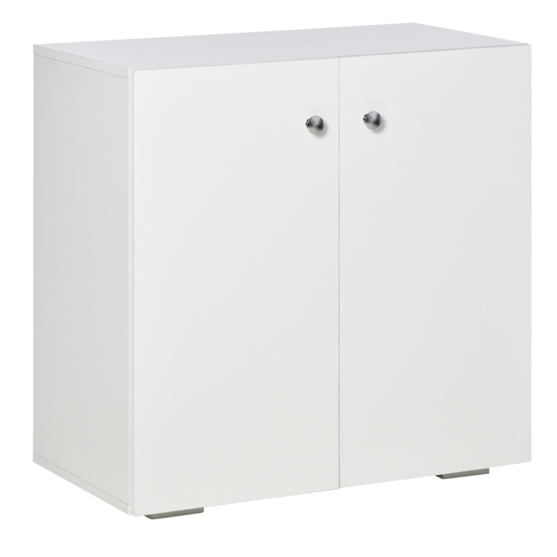 HOMCOM Dulap de living cu 2 uși, dulap auxiliar cu 2 rafturi pentru cărți, haine, jucării, stil modern, 70x39x70 cm, alb