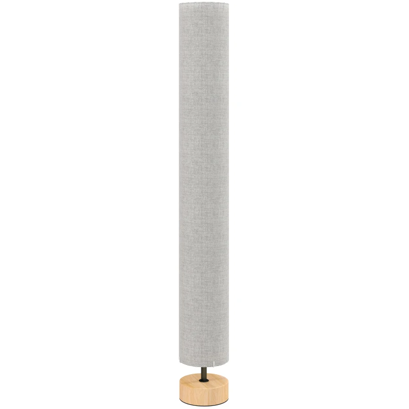 HOMCOM Lampadare de podea pentru living cu abajur din in, comutator de picior, 2 x dulie E27, 120 cm, gri