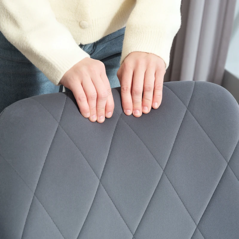 HOMCOM Fotoliu de accent in design retro imitatie catifea 58 cm x 60,5 cm x 79 cm otel gri