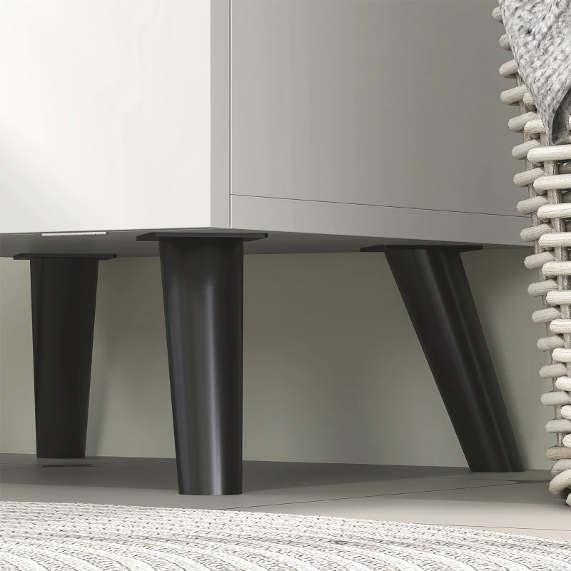 HOMCOM Coloană Înaltă pentru Baie cu Uși și Rafturi Coș pentru Rufe Murdare în Spații Reduse 35x31,5x144 cm Alb