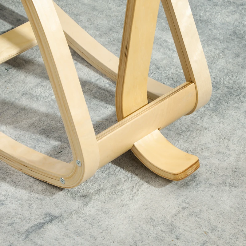 HOMCOM Cadeira Ergonómica de Joelhos com Encosto Almofadas Acolchoadas Estrutura de Madeira para Melhor Postura 51x84x93 cm Creme