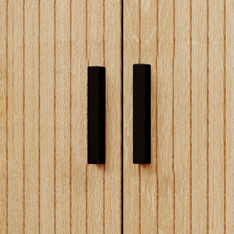 HOMCOM Noptieră, mobilier suplimentar, stil scandinav cu 2 uși glisante și picioare de oțel 48 x 40 x 48 cm, aspect lemn