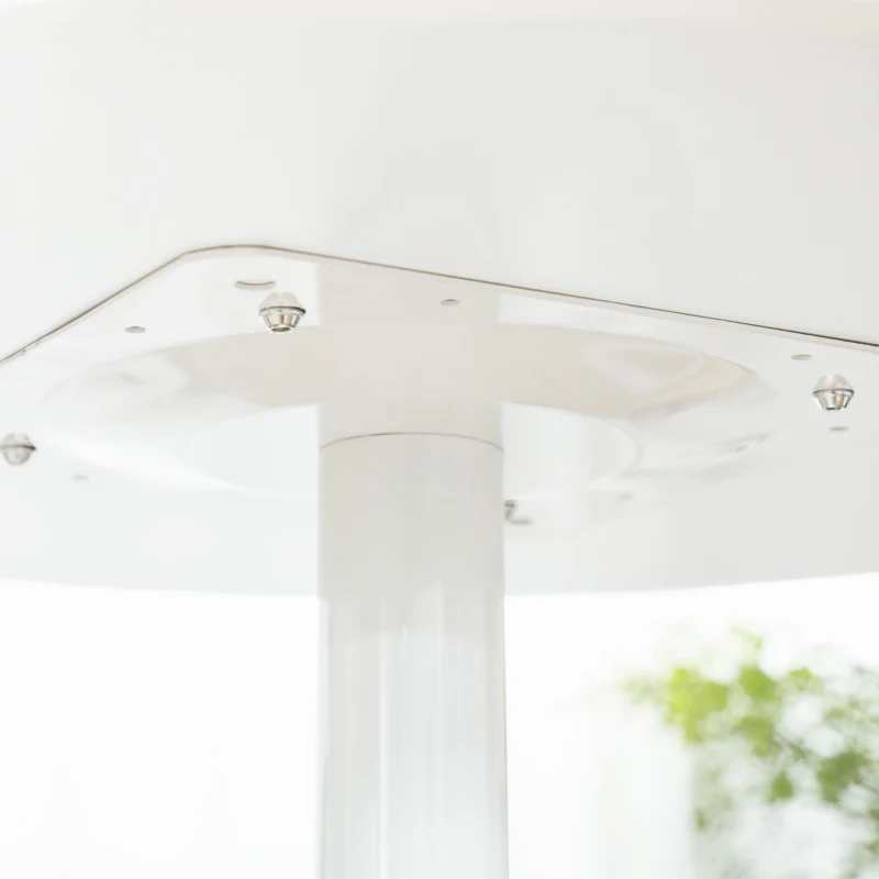 HOMCOM Masă de bucătărie pentru 2 persoane, blat rotund Ø80 cm, MDF și oțel, antiderapant, Alb, 75H cm