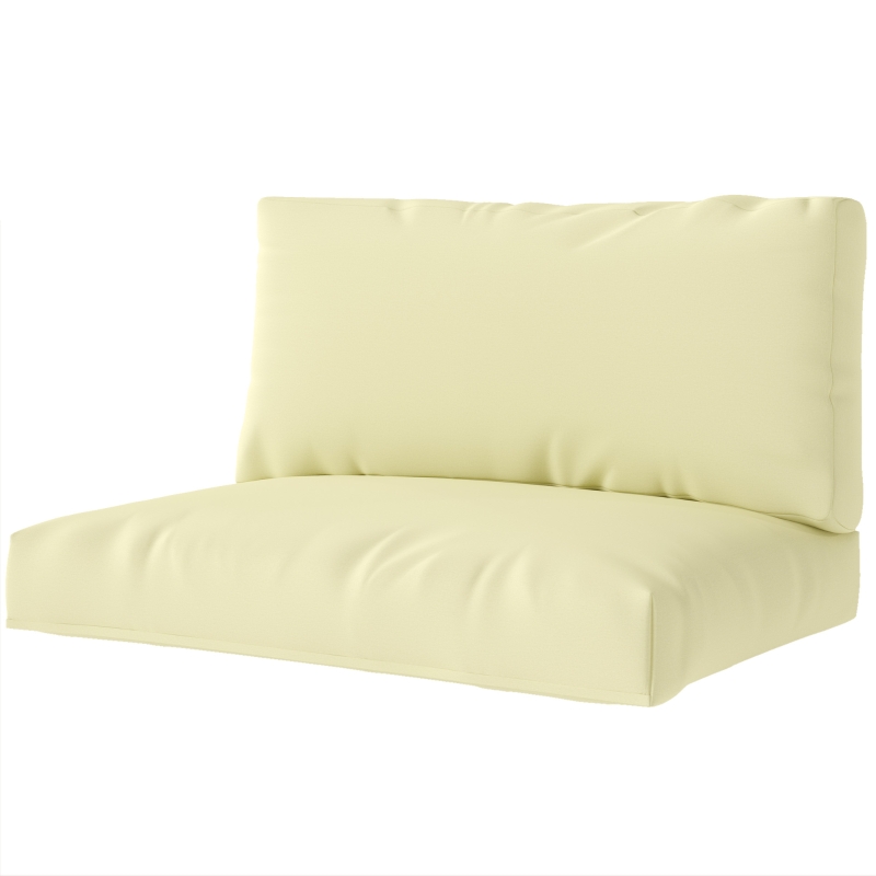 Outsunny Perne de paletă exterior 2 locuri perne de șezut pentru paletă euro lavabile 120 x 80 cm și 120 x 45 cm, bej