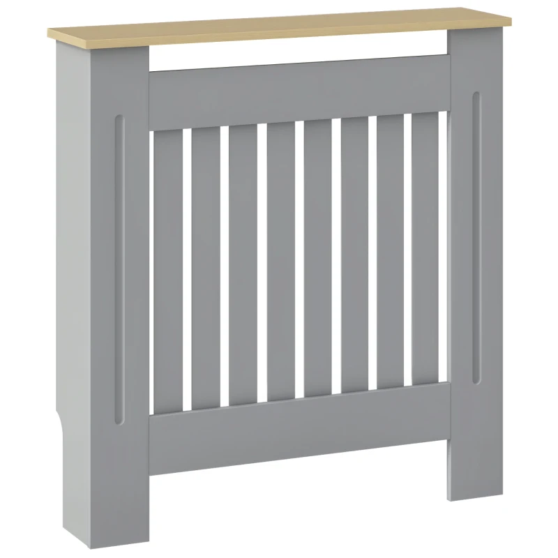 HOMCOM Cubier pentru Radiator din MDF pentru Living Dormitor Hol 78x19x83 cm Gri și Stejar