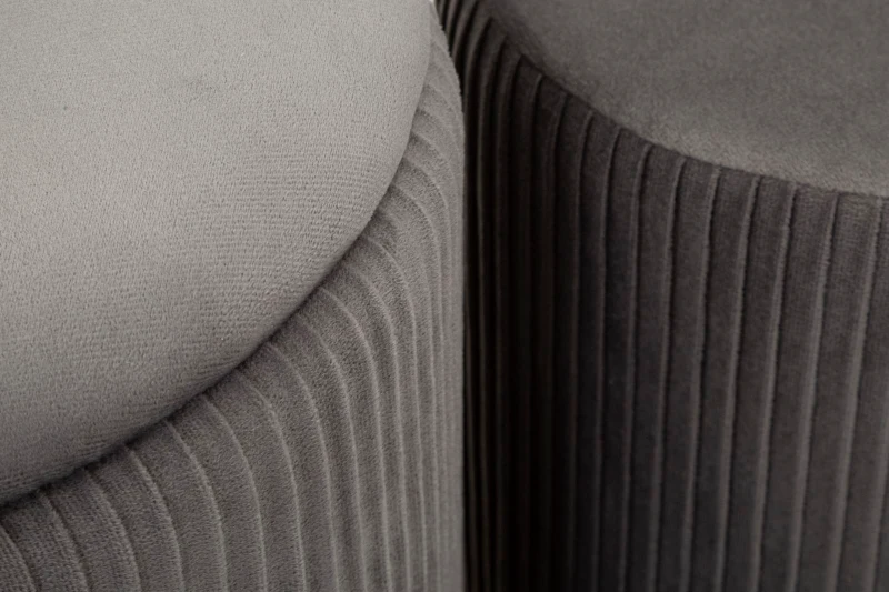 Mauro Ferretti  Banca Cu Depozitare Și Taburet Shopy Gri Set 3 Bucăți Cm 80X37X42-29X33