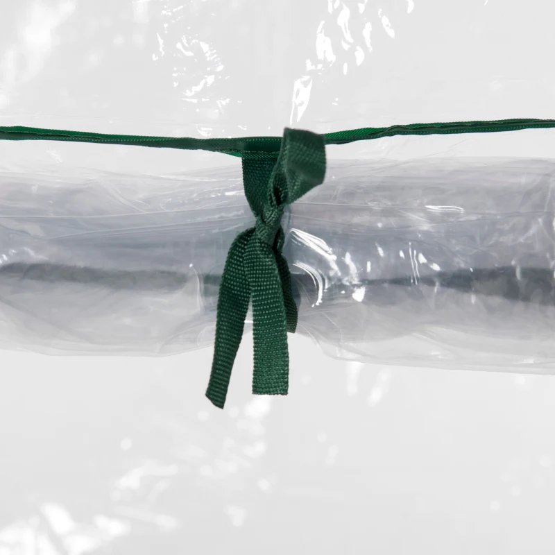 Outsunny Seră de grădină, seră de balcon, pânză consolidată din PVC, structură din oțel, ușă rulabilă cu fermoar, pentru legume, plante, flori în toate anotimpurile, interior și exterior, 100 x 50 x 150 cm alb