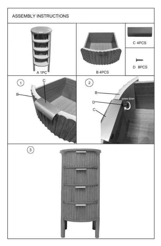 Mauro Ferretti Sertar Goteborg Cm 38X33,5X80